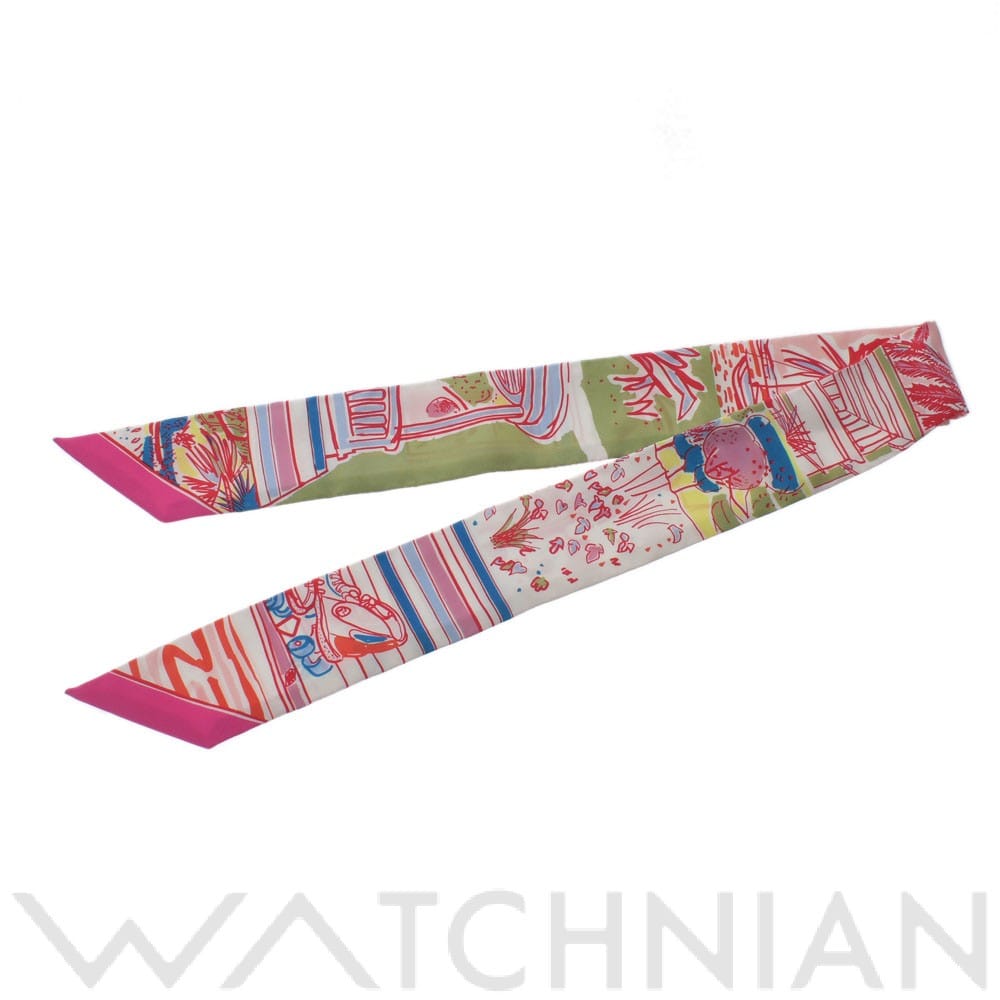 エルメス / HERMES ツイリー RAYURES D ETE ローズ/ブルー/ヴェール 063850S シルク100％ レディース 【新品】【other】