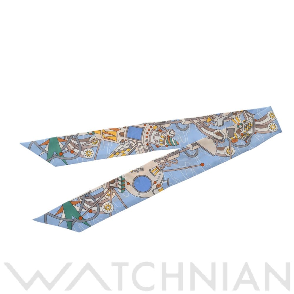 エルメス / HERMES ツイリー Hermes Scarf Odyssey ベージュ/ブルーシエル 063707S シルク100％ レディース 【新品】【other】