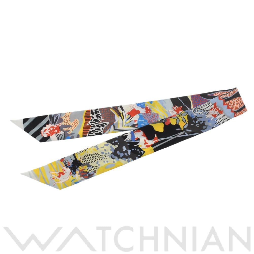 エルメス / HERMES ツイリー EN LIBERTE エベヌ/ジョーヌ/ブルー 063911S シルク100％ レディース 【新品】【other】