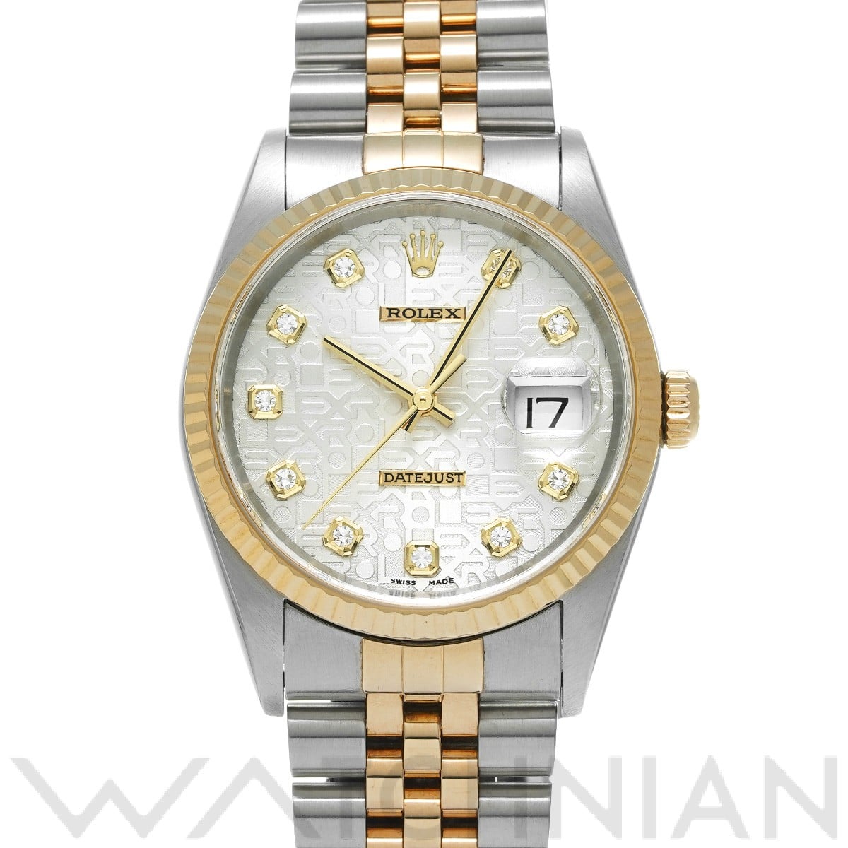 ロレックス デイトジャスト 16233G シルバーコンピュータ/ダイヤモンド メンズ 時計 【中古】【wristwatch】