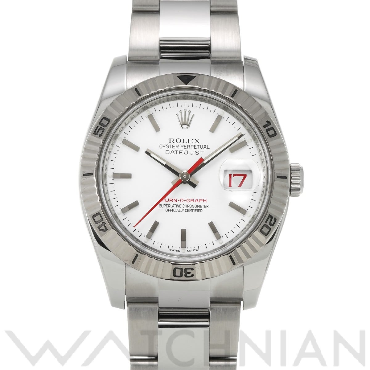 ロレックス デイトジャスト 36 ターノグラフ 116264 ホワイト メンズ 時計 【中古】【wristwatch】
