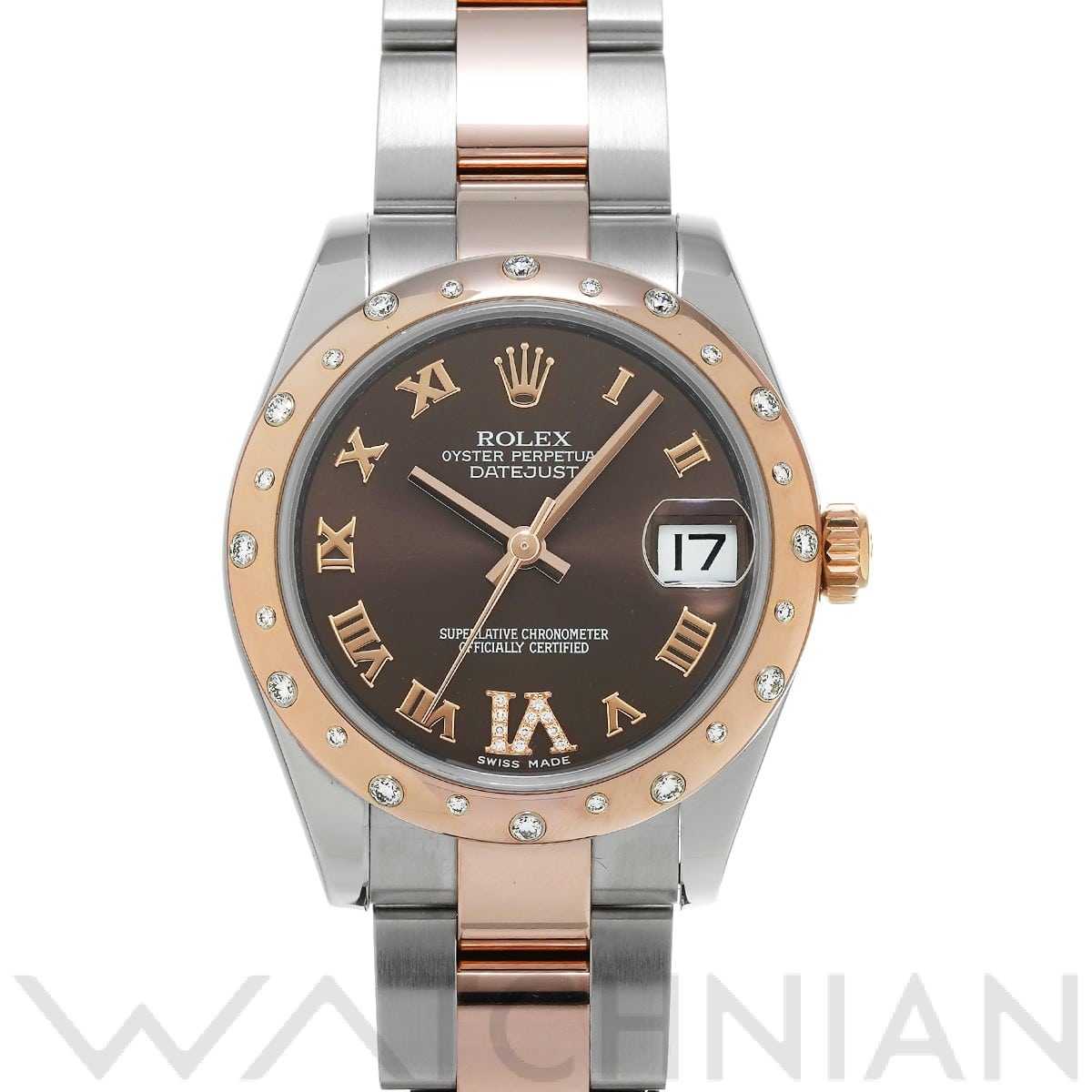 ロレックス デイトジャスト 31 178341 チョコレート/ダイヤモンド ユニセックス 時計 【中古】【wristwatch】