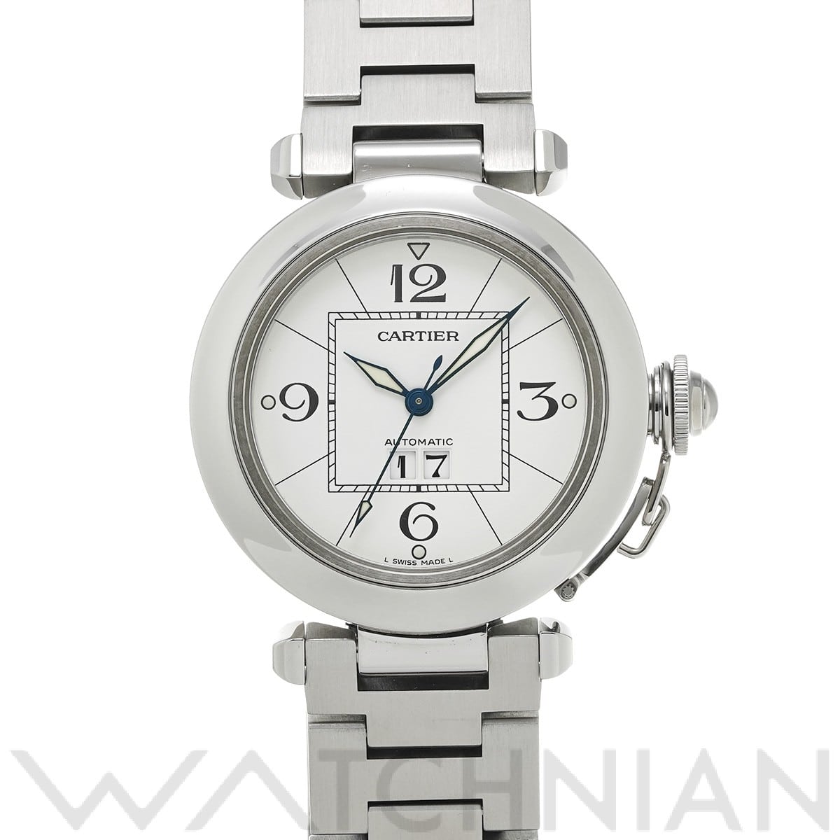 カルティエ / CARTIER パシャC ビッグデイト W31055M7 ホワイト ユニセックス 時計 【中古】【wristwatch】