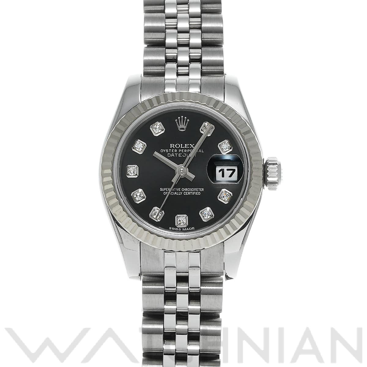 ロレックス レディ デイトジャスト 26 179174G ブラック/ダイヤモンド レディース 時計 【中古】【wristwatch】