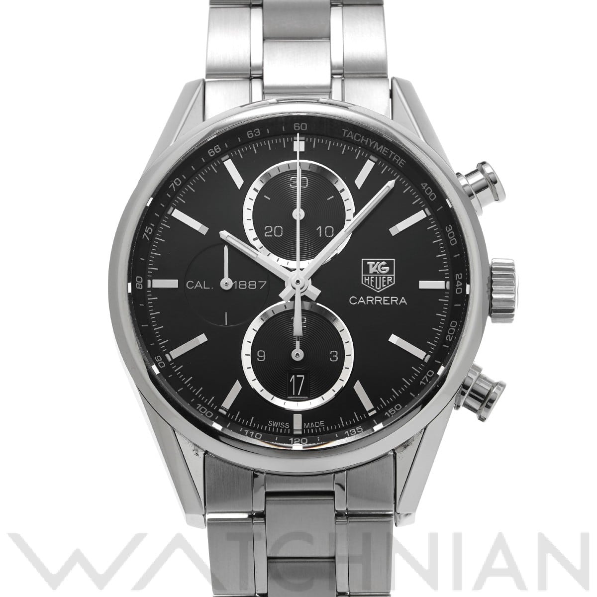 タグ ホイヤー / TAG HEUER カレラ キャリバー1887 クロノグラフ CAR2110.BA0720 ブラック メンズ 時計 【中古】【wristwatch】