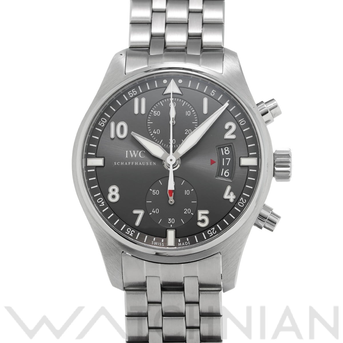 IWC パイロットウォッチ クロノグラフ スピットファイア IW387804 グレー メンズ 時計 【中古】【wristwatch】