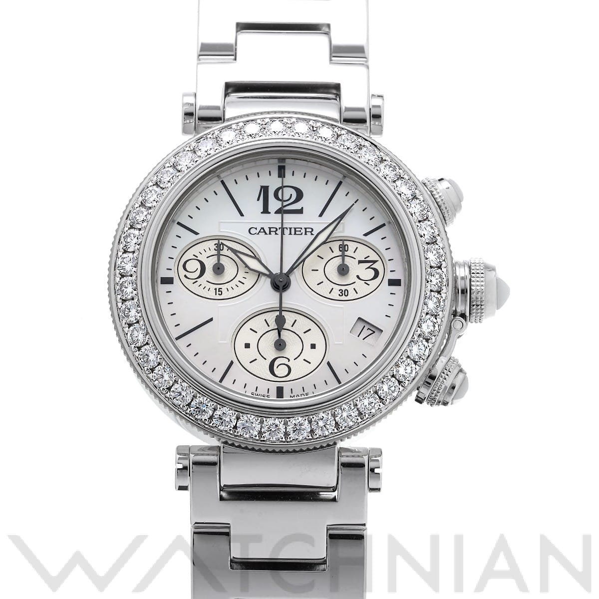 カルティエ / CARTIER パシャ シータイマー クロノグラフ WJ130005 ホワイトシェル ユニセックス 時計 【中古】【wristwatch】