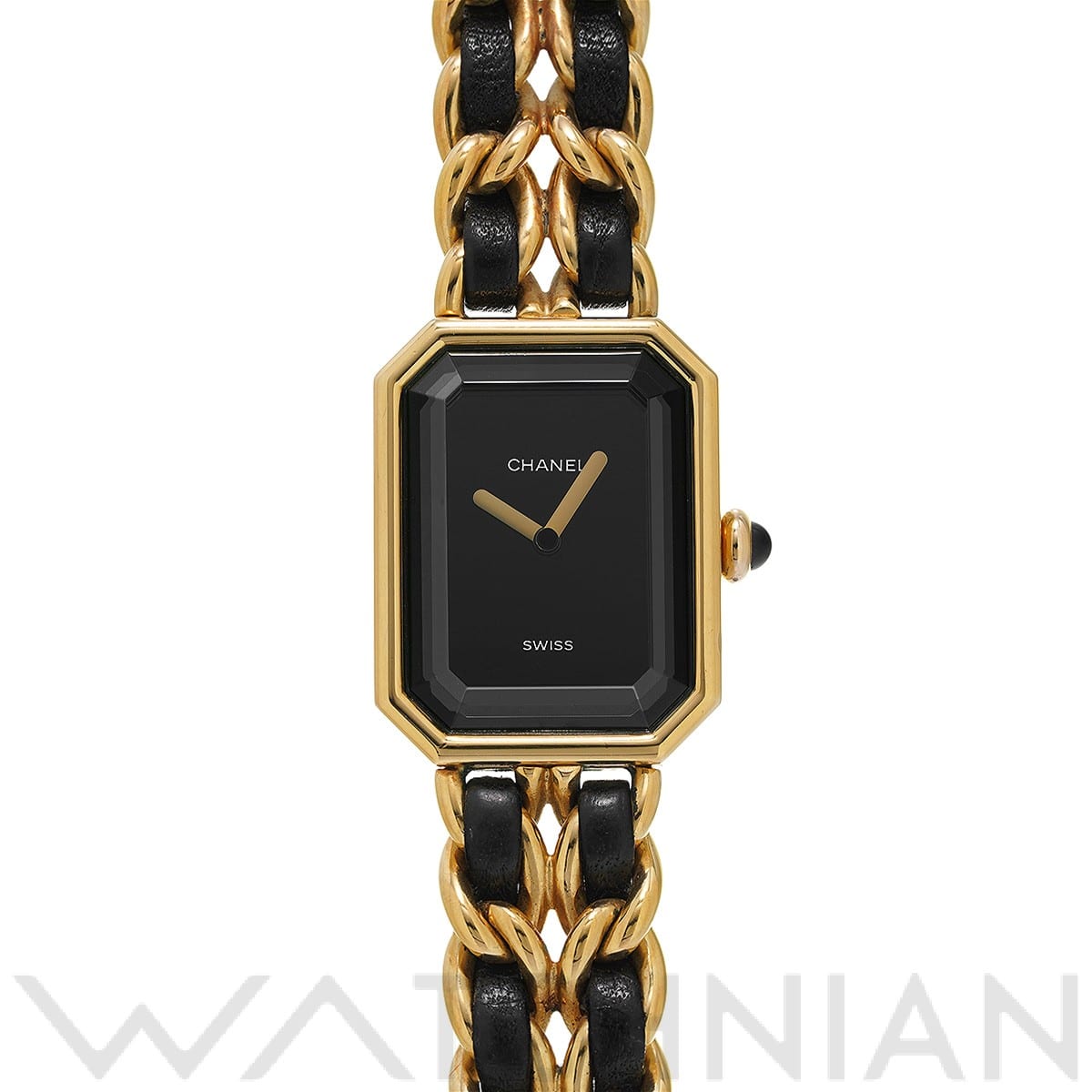 シャネル プルミエール L H0001 ブラック レディース 時計 【中古】【wristwatch】