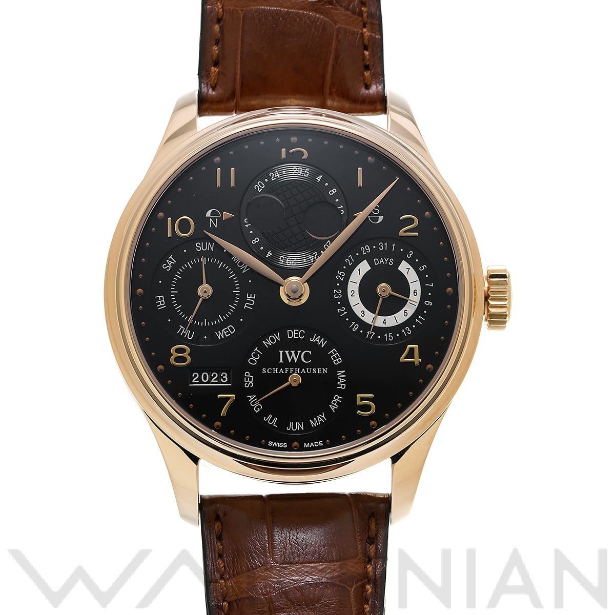 IWC ポルトギーゼ パーペチュアルカレンダー IW502119 ブラック メンズ 時計 【中古】【wristwatch】
