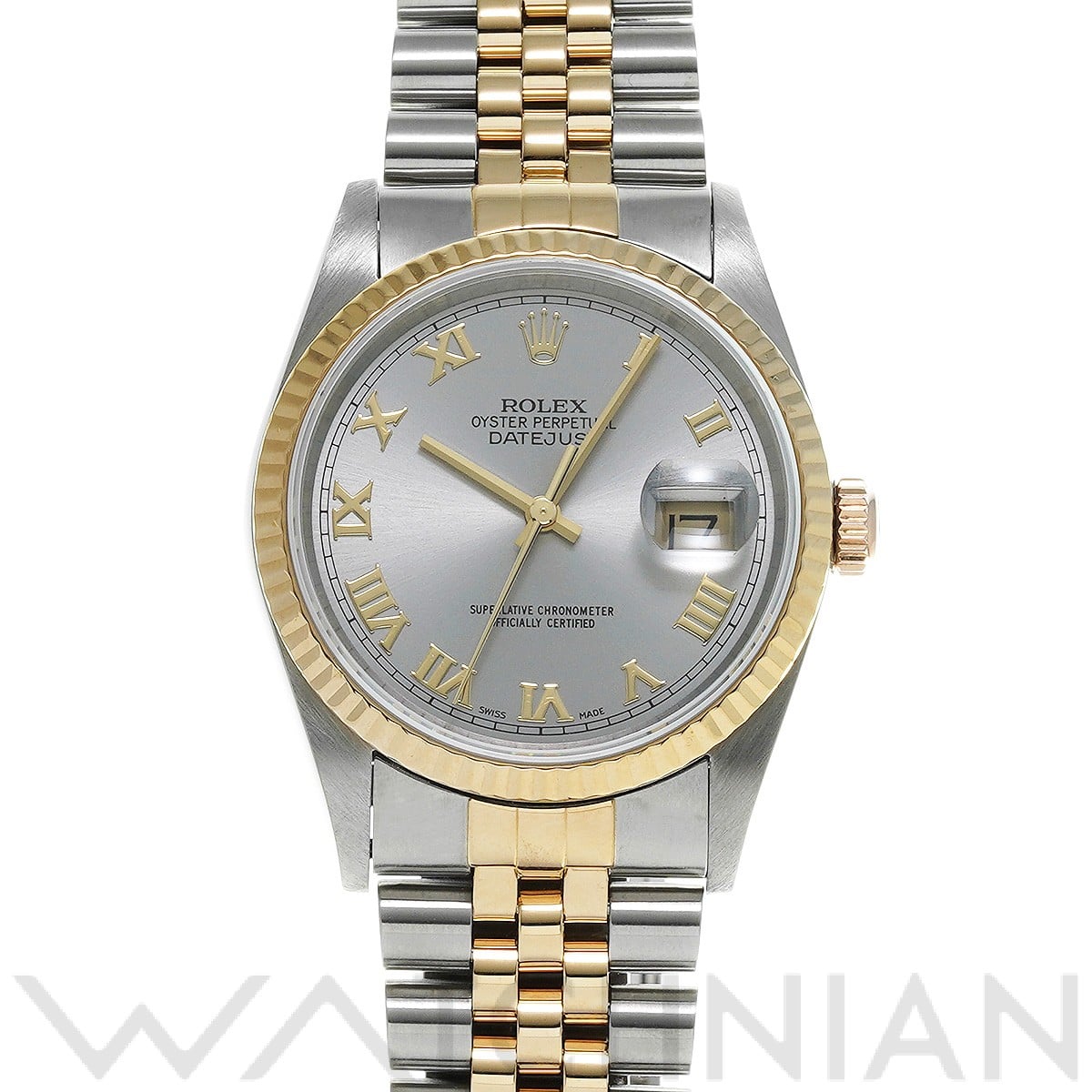 ロレックス デイトジャスト 16233 グレー メンズ 時計 【中古】【wristwatch】