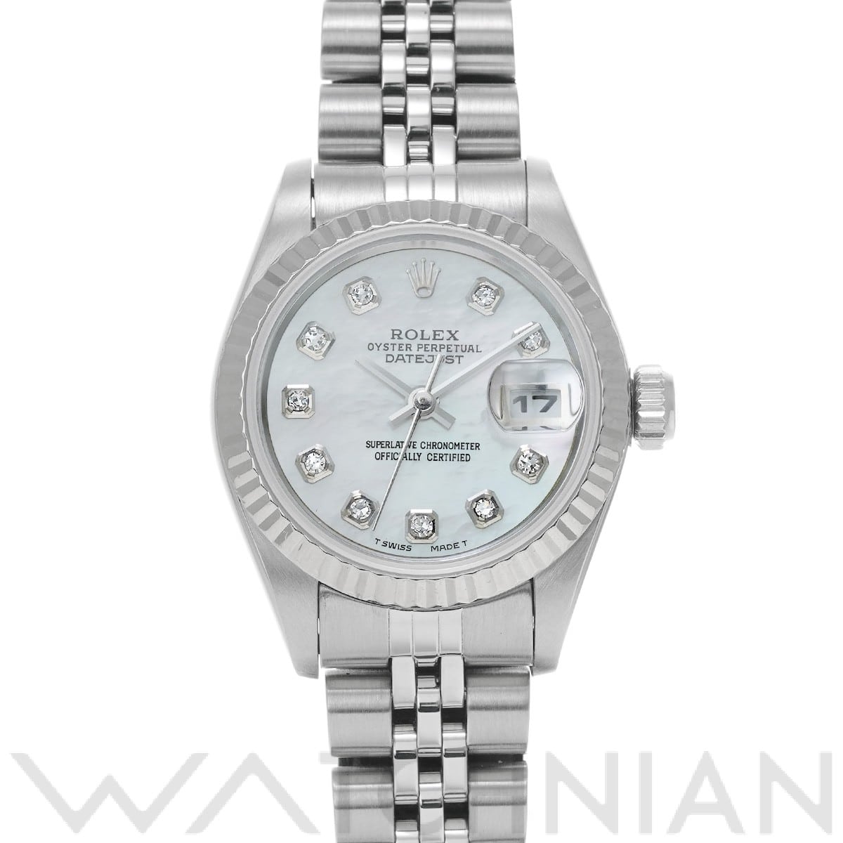 ロレックス デイトジャスト 69174NG ホワイトシェル/ダイヤモンド レディース 時計 【中古】【wristwatch】