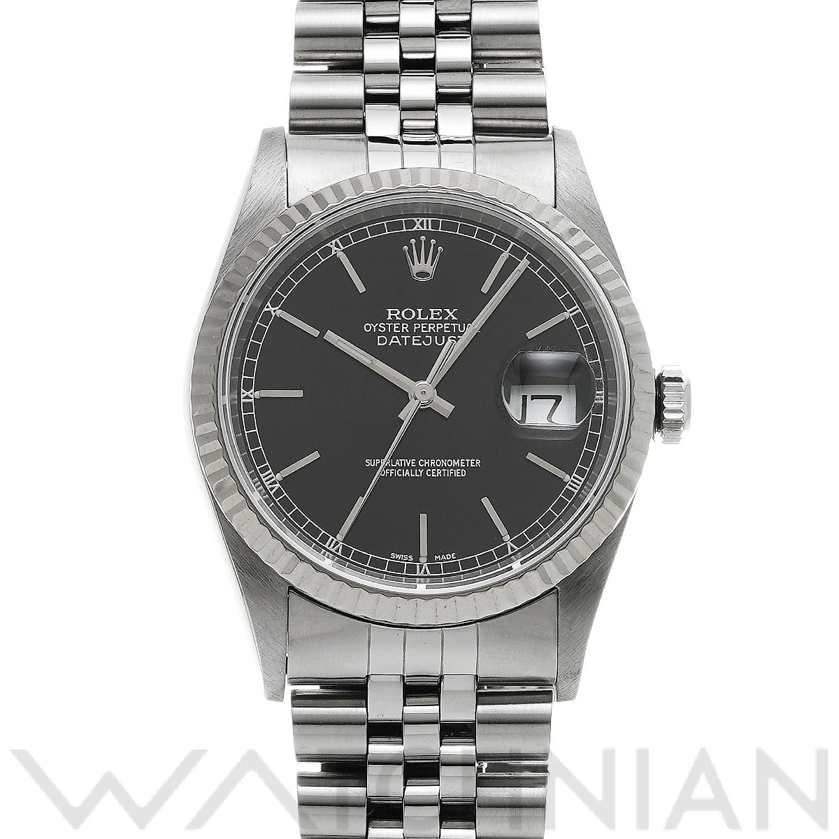 ロレックス デイトジャスト 16234 ブラック メンズ 時計 【中古】【wristwatch】