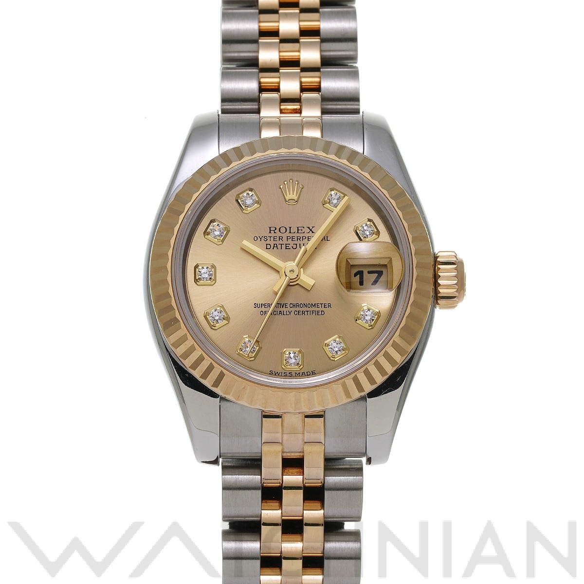 ロレックス レディ デイトジャスト 26 179173G シャンパン/ダイヤモンド レディース 時計 【中古】【wristwatch】