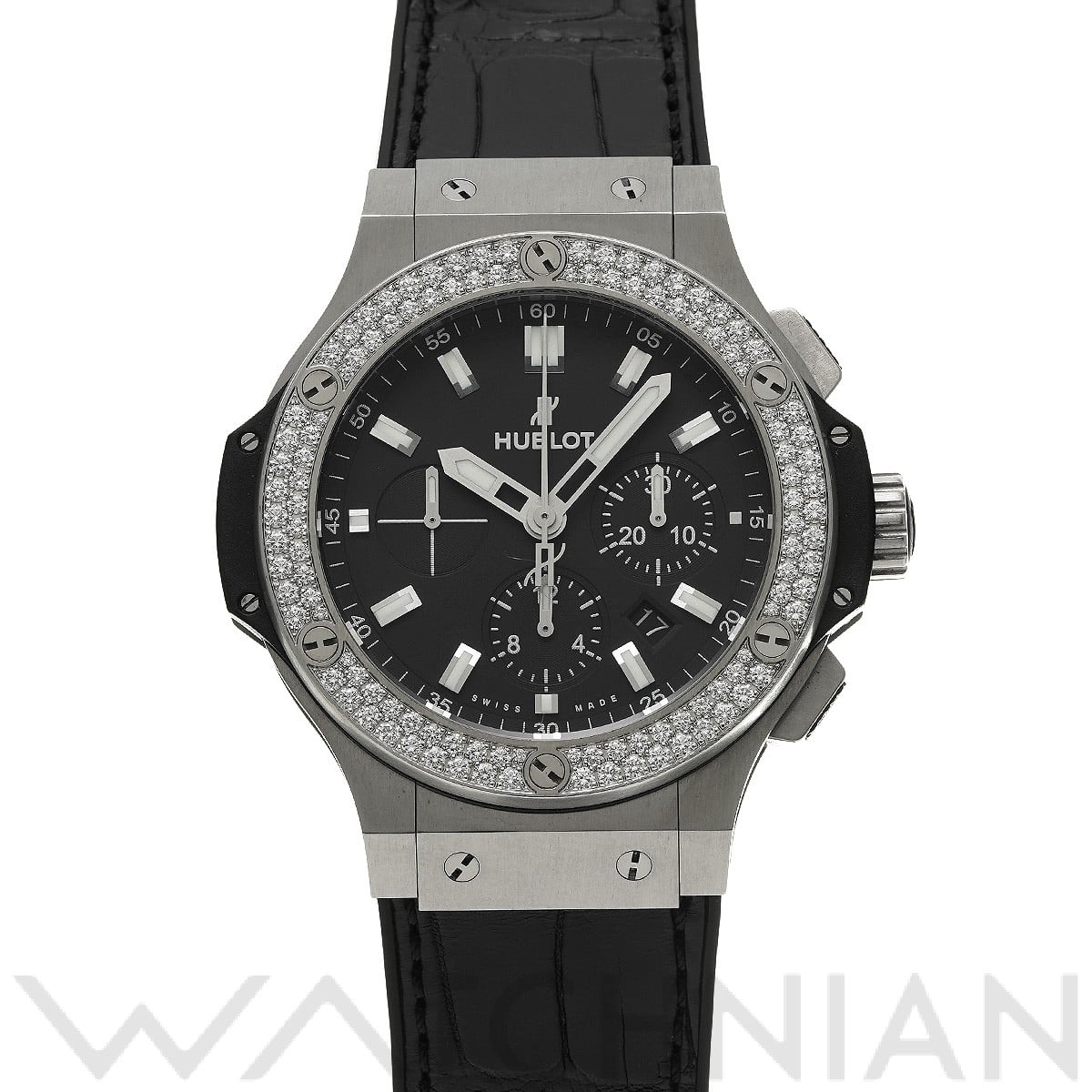 ウブロ / HUBLOT ビッグバン スチール ダイヤモンド 301.SX.1170.RX.1104 ブラック メンズ 時計 【中古】【wristwatch】