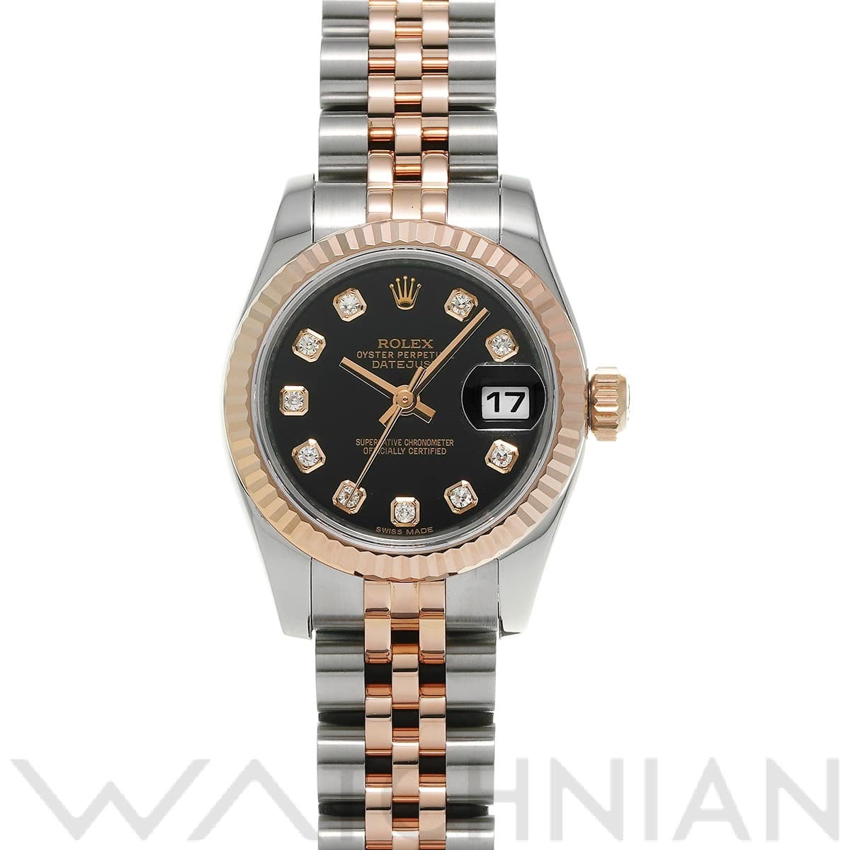 ロレックス レディ デイトジャスト 26 179171G ブラック/ダイヤモンド レディース 時計 【中古】【wristwatch】