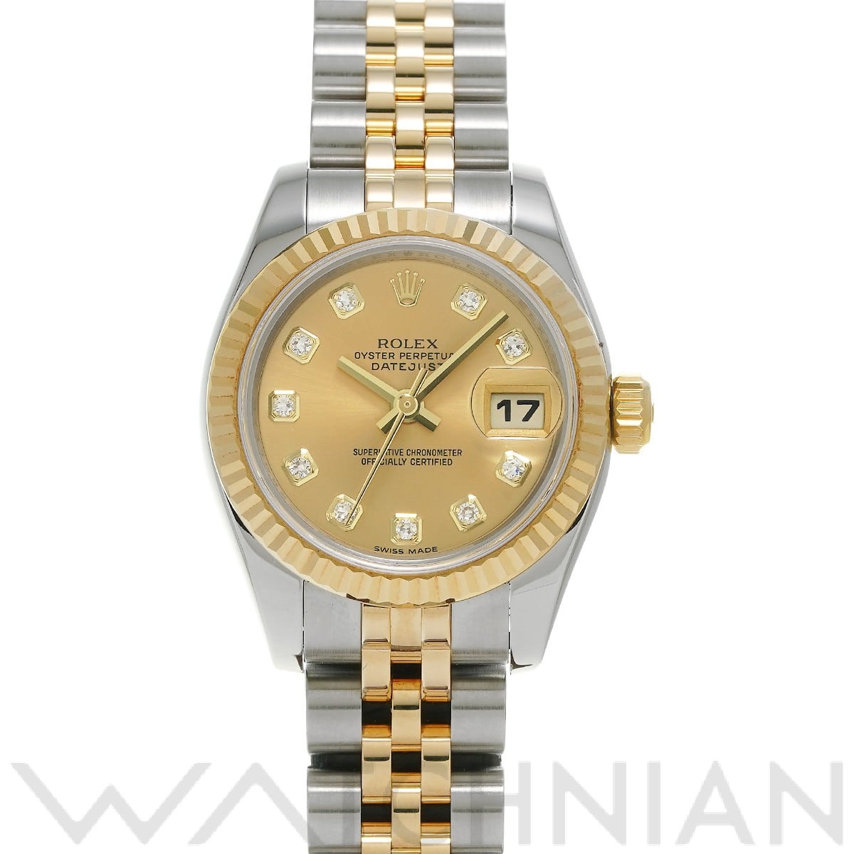 ロレックス レディ デイトジャスト 26 179173G シャンパン/ダイヤモンド レディース 時計 【中古】【wristwatch】