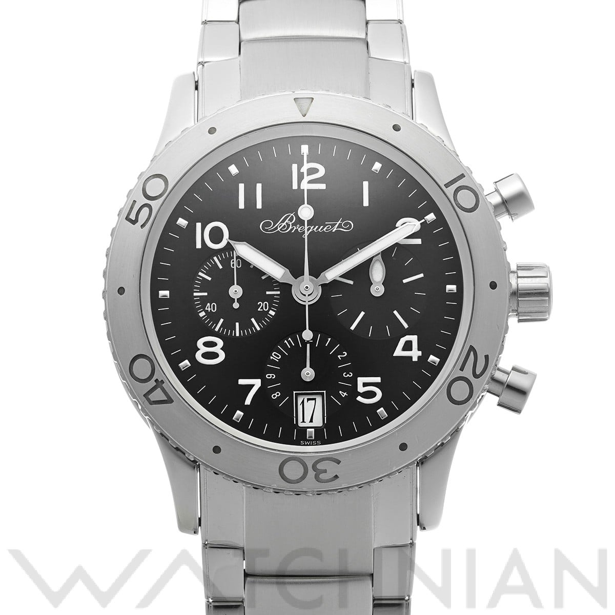 ブレゲ トランスアトランティック タイプXX 3820ST/H2/SW9 ブラック メンズ 時計 【中古】【wristwatch】