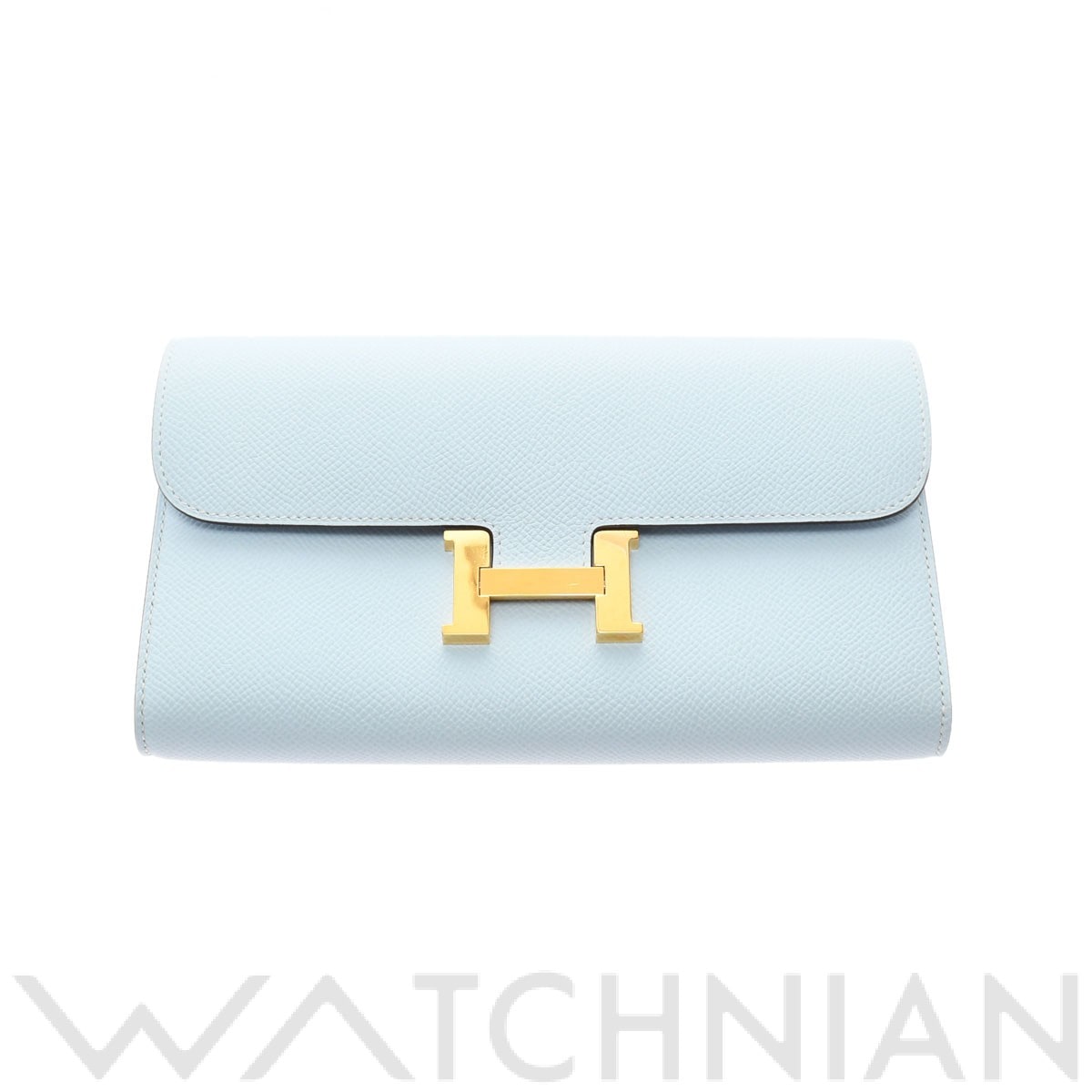 エルメス コンスタンス ロングトゥーゴー  ブループリュム/ゴールド金具 ヴォーエプソン レディース 財布 【中古】【purse】