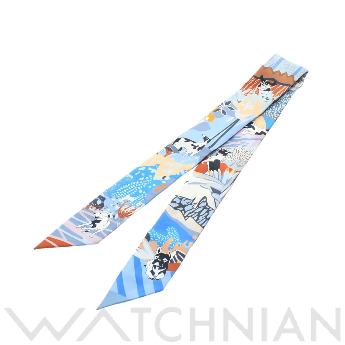 エルメス / HERMES ツイリー EN LIBERTE ブルー/ローズ/ブラン 063911S シルク100％ レディース 【未使用】【other】