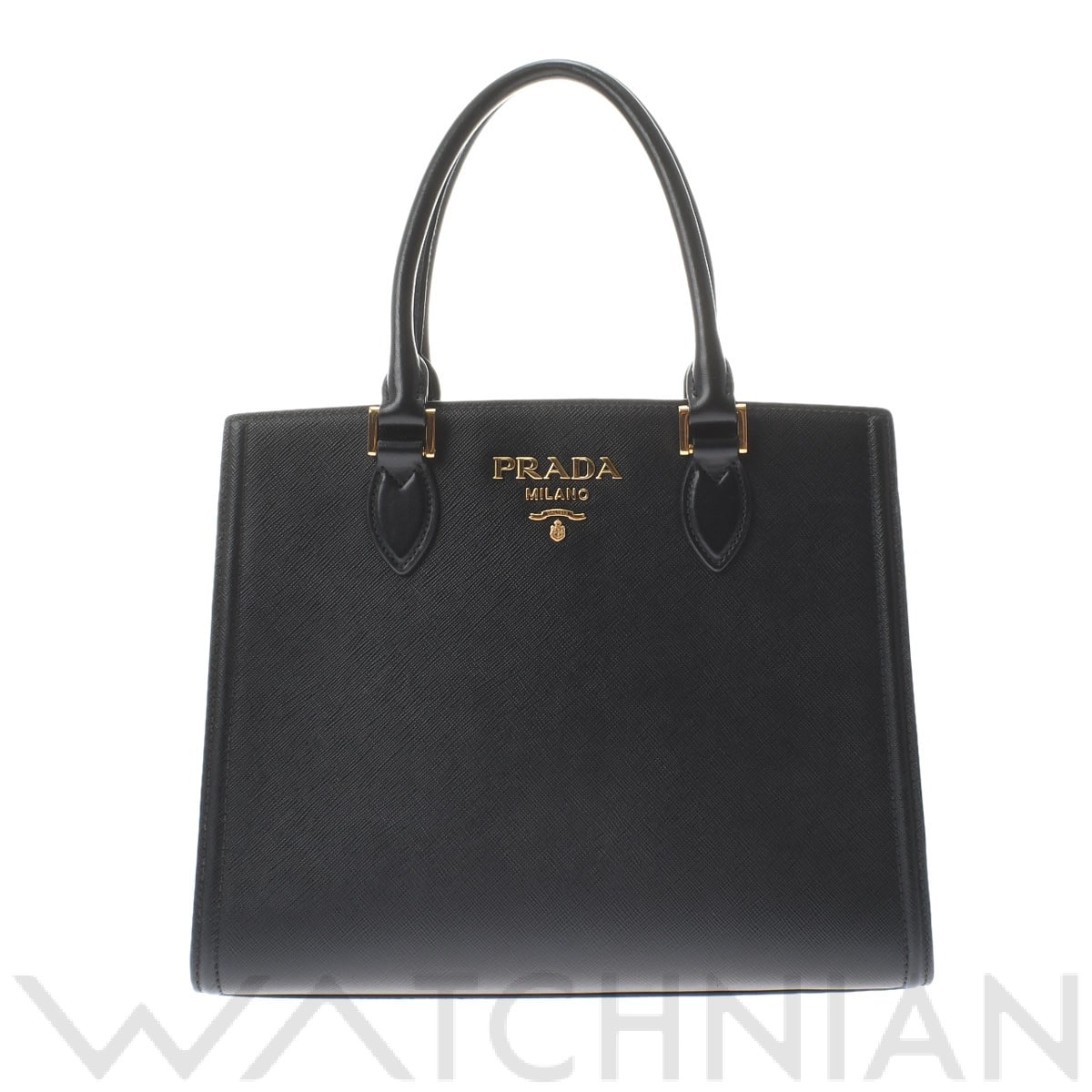 2way ハンドバッグ ブラック/ゴールド金具 1BA227 サフィアーノレザー PRADA プラダ レディース 【中古】: ブランドバッグ ｜WATCHNIAN(ウォッチニアン)公式通販/旧一風騎士