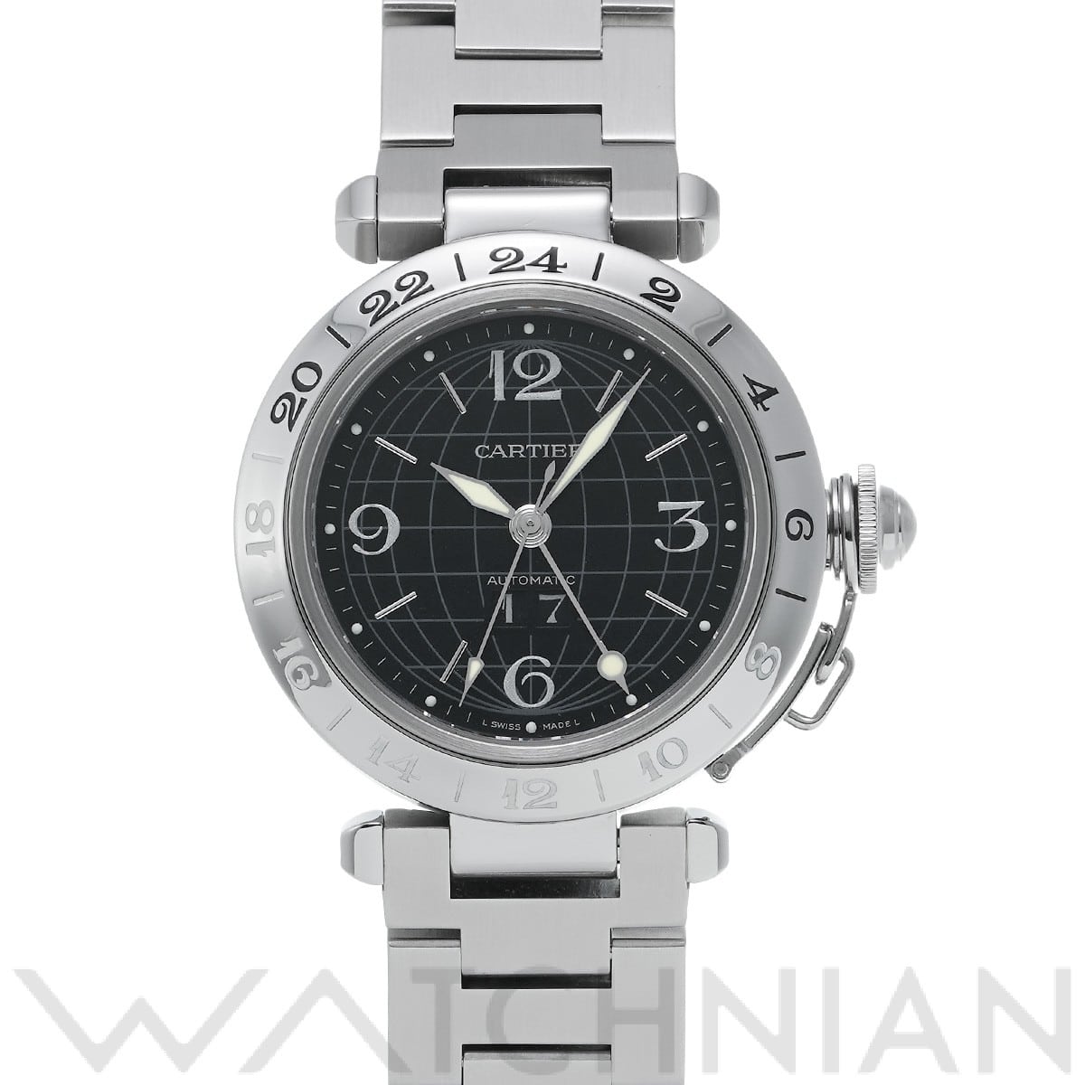 カルティエ / CARTIER パシャC メリディアン GMT W31049M7 ブラック ユニセックス 時計 【中古】【wristwatch】