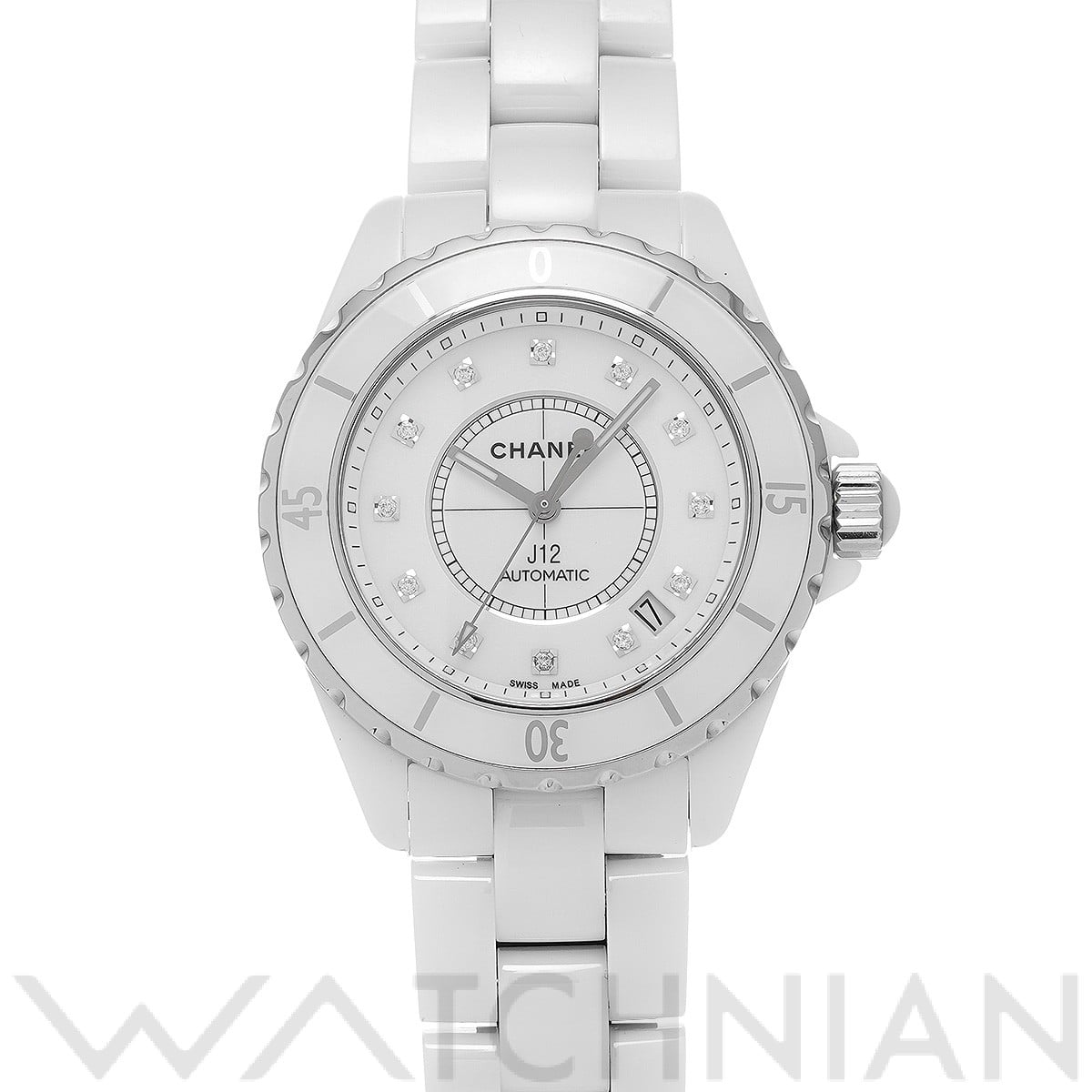 シャネル / CHANEL J12 38MM H1629 ホワイト/ダイヤモンド メンズ 時計 【中古】【wristwatch】