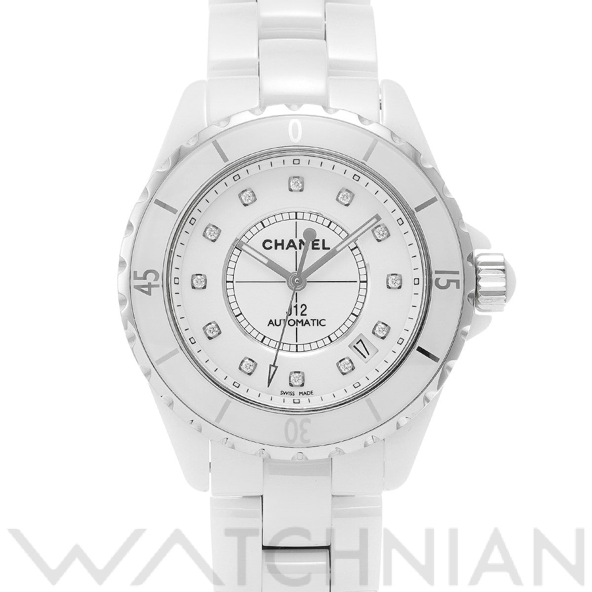 シャネル / CHANEL J12 38MM H1629 ホワイト/ダイヤモンド メンズ 時計 【中古】【wristwatch】