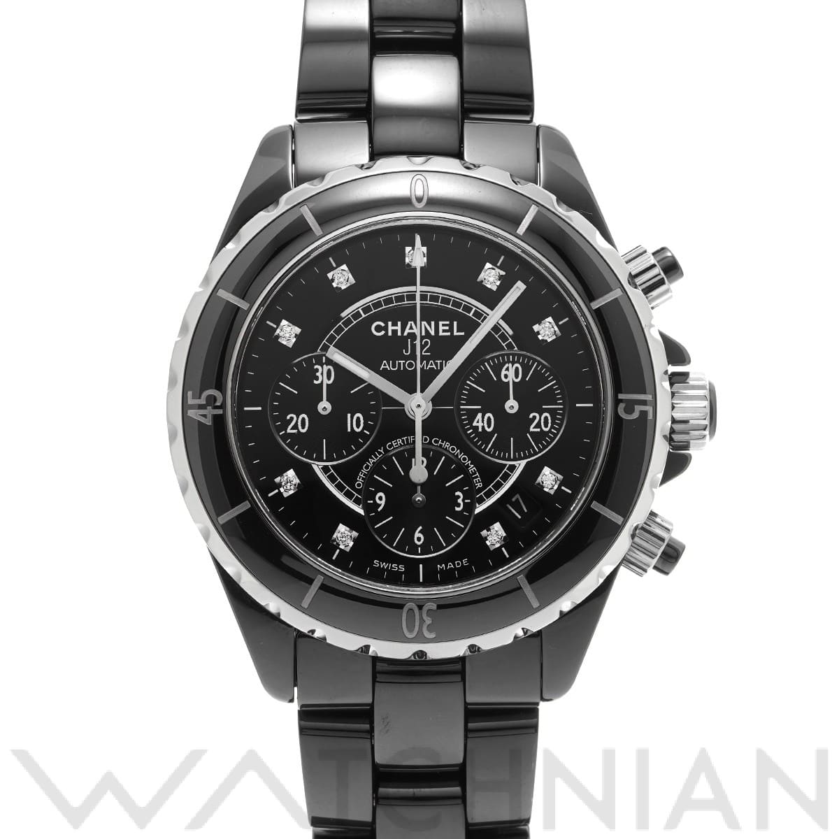 シャネル / CHANEL J12 クロノグラフ 41MM H2419 ブラック/ダイヤモンド メンズ 時計 【中古】【wristwatch】