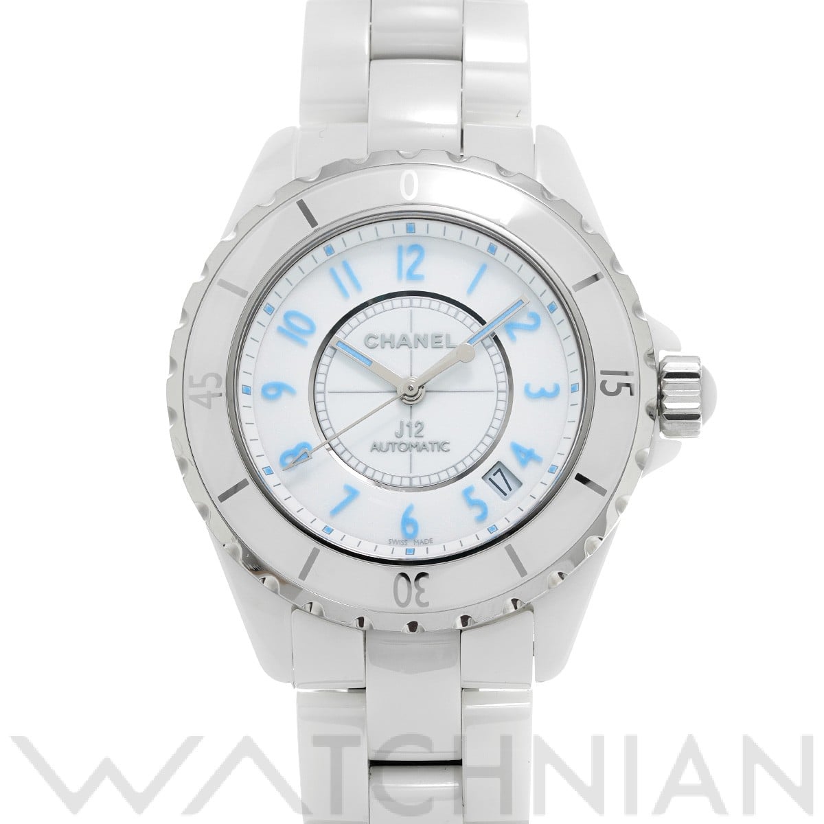 シャネル / CHANEL J12 ブルーライト 38MM H3827 ホワイト メンズ 時計 【中古】【wristwatch】