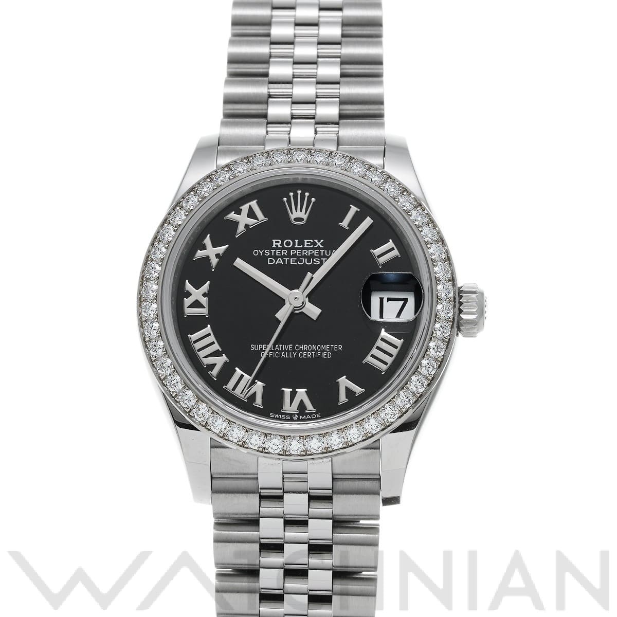 ロレックス デイトジャスト 31 278384RBR ブラック ユニセックス 時計 【中古】【wristwatch】