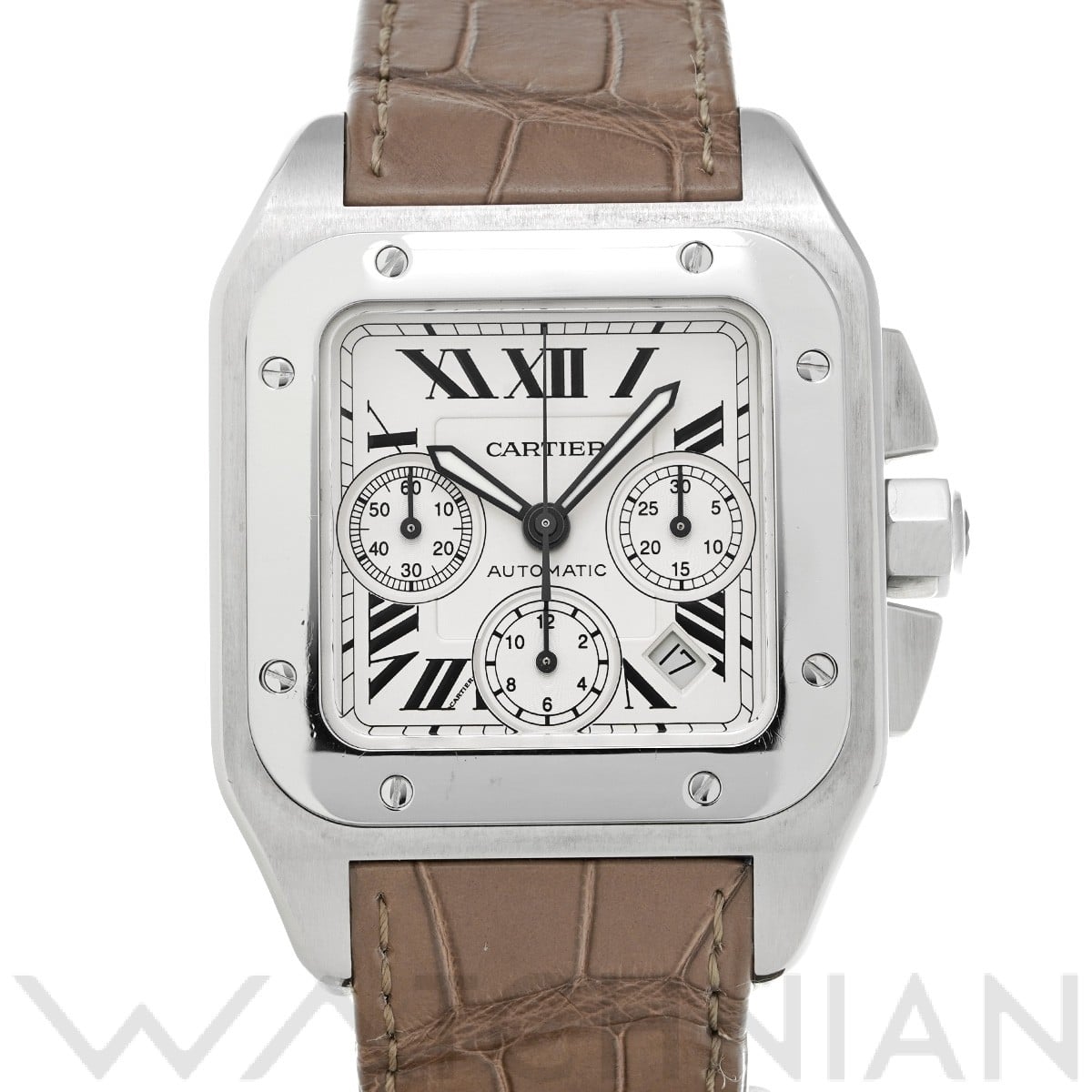 カルティエ / CARTIER サントス 100 XL クロノグラフ W20090X8 シルバー メンズ 時計 【中古】【wristwatch】