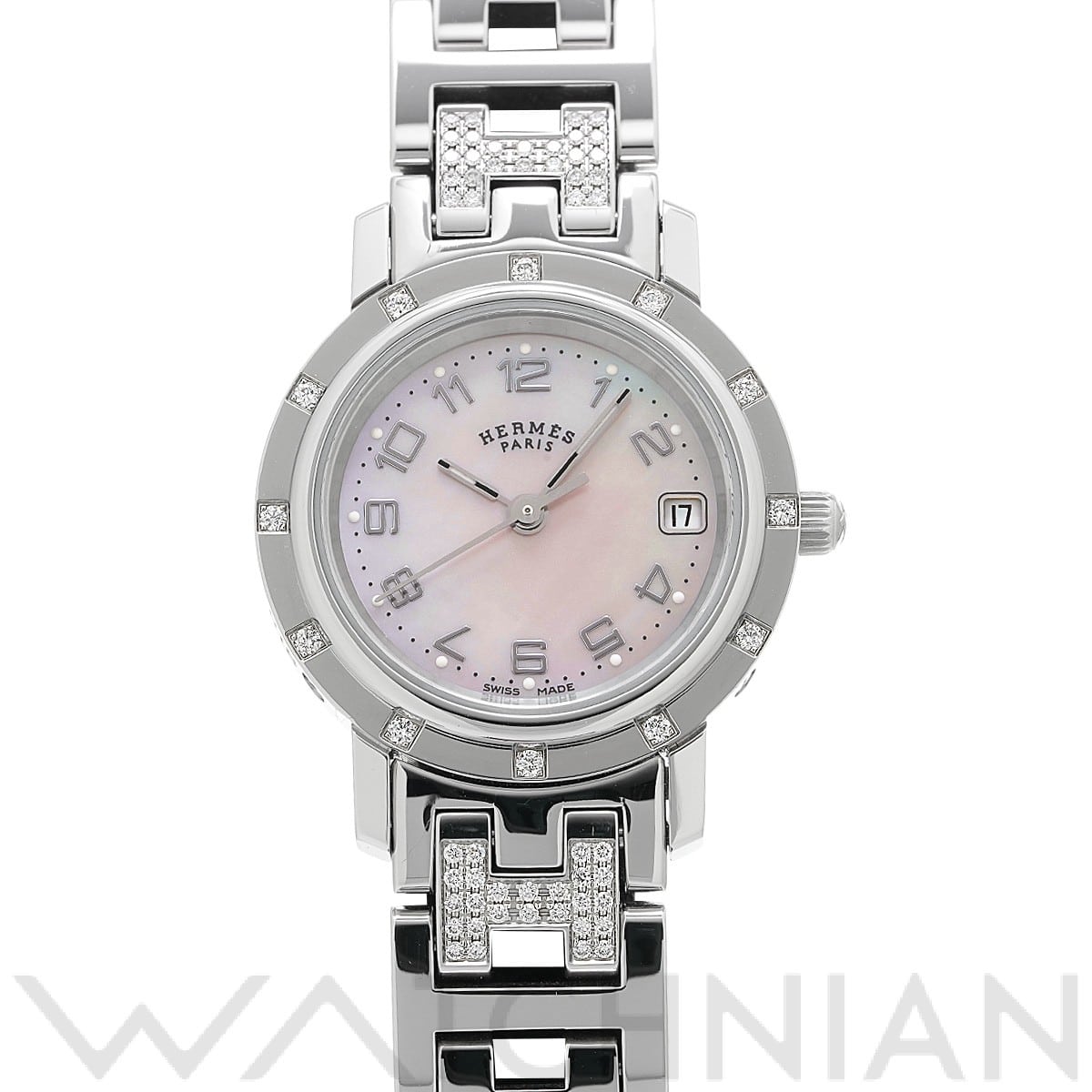エルメス クリッパー ナクレ CL4.230.214/3825 ピンクシェル レディース 時計 【中古】【wristwatch】