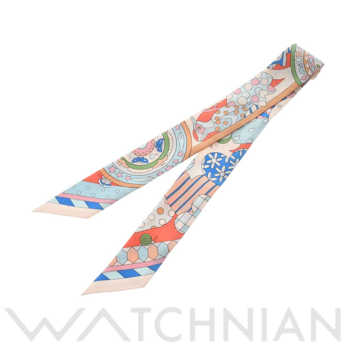 エルメス / HERMES ツイリー LES MURMURES DE LA FORET ベージュロゼ/ローズ/ブルー 063005S シルク100％ レディース 【新品】【other】