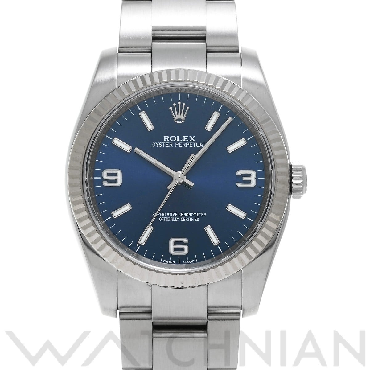 ロレックス オイスターパーペチュアル 36 116034 ブルー メンズ 時計 【中古】【wristwatch】