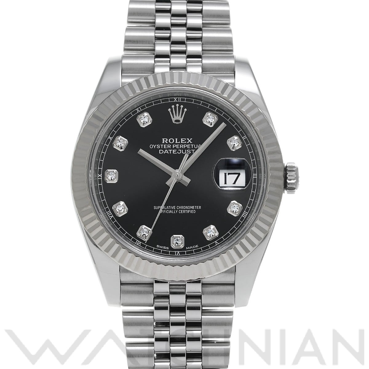 ロレックス / ROLEX デイトジャスト 41 126334G ブライトブラック/ダイヤモンド メンズ 時計 【中古】【wristwatch】