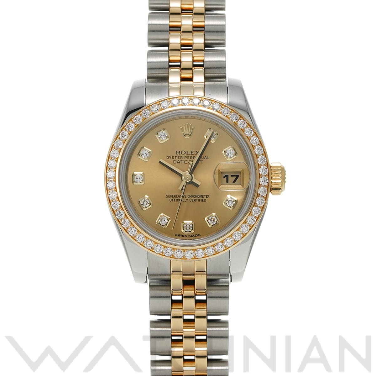 ロレックス レディ デイトジャスト 26 179383G シャンパン/ダイヤモンド レディース 時計 【中古】【wristwatch】