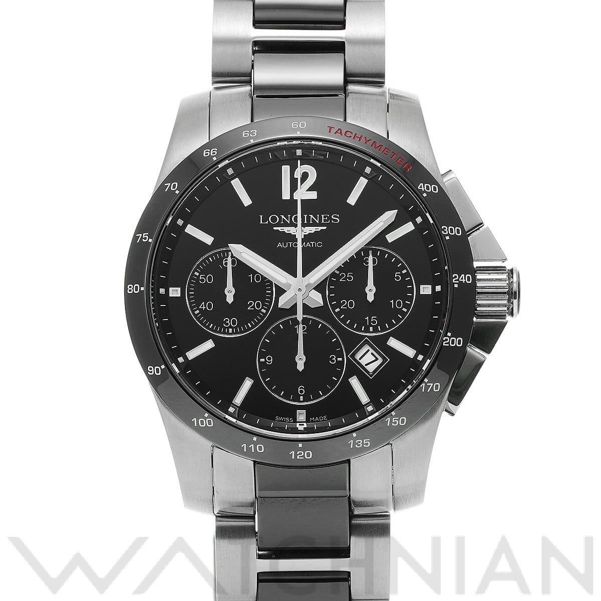ロンジン / LONGINES コンクエスト クロノグラフ L2.744.4.56.7 ブラック メンズ 時計 【中古】【wristwatch】
