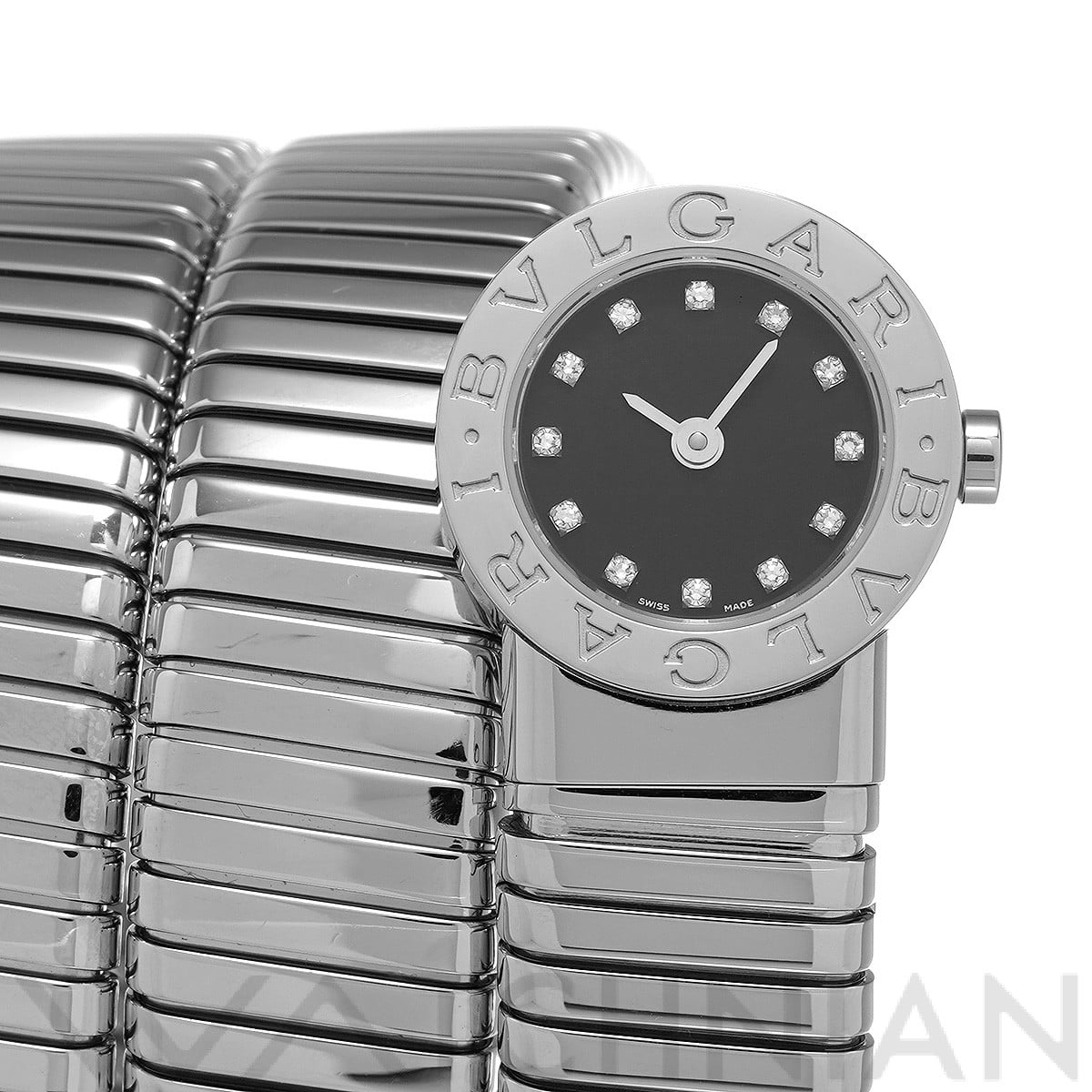 ブルガリ / BVLGARI ブルガリブルガリ トゥボガス ダブルスパイラル BB191TS ブラック/ダイヤモンド レディース 時計 【中古】【wristwatch】