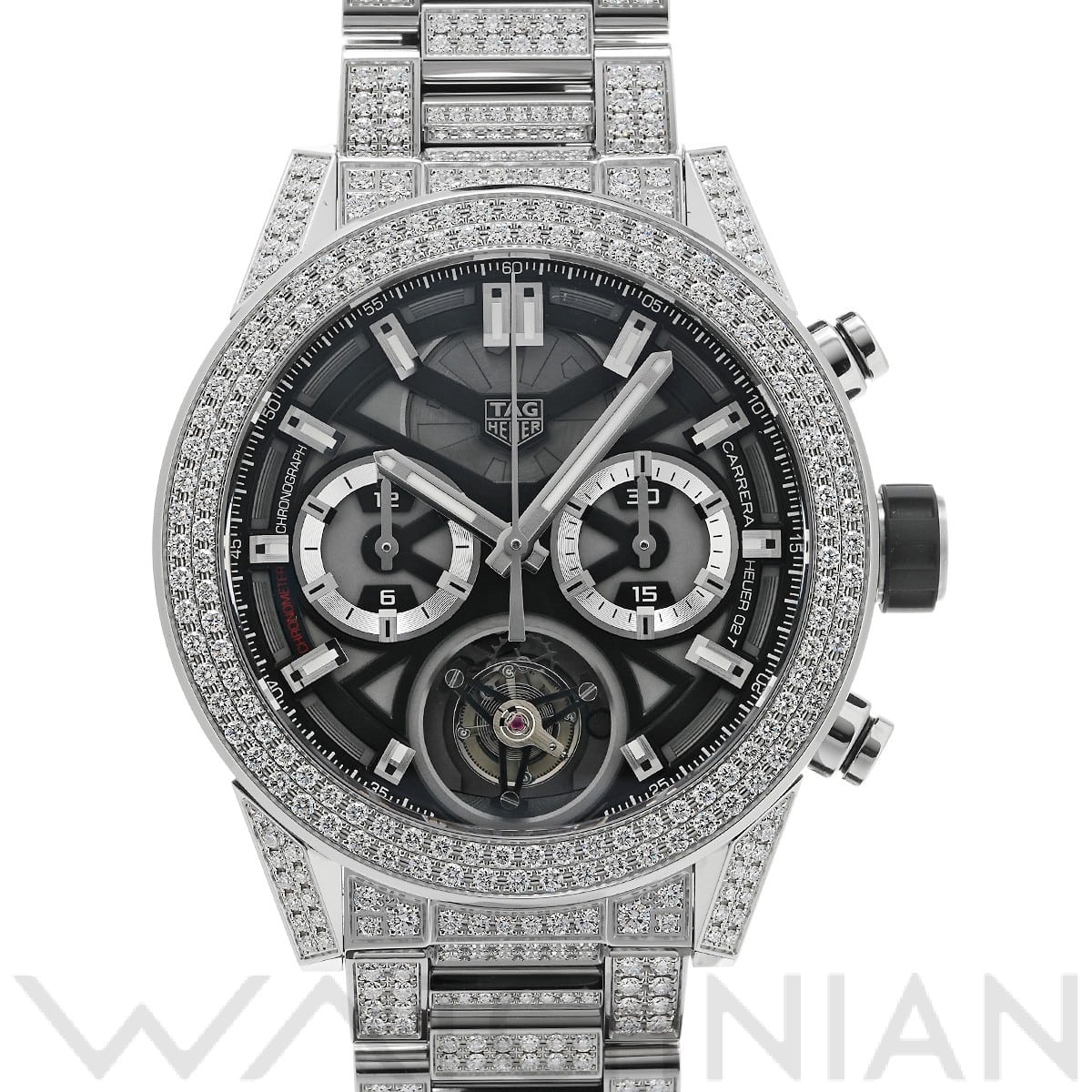 タグ ホイヤー / TAG HEUER カレラ キャリバーホイヤー02T クロノグラフ フライングトゥールビヨン CAR5A1Z.BA0510 ブラック メンズ 時計 【中古】【wristwatch】