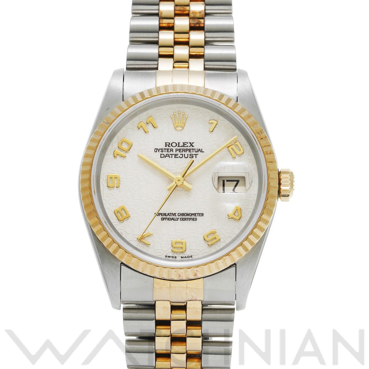 ロレックス デイトジャスト 16233 アイボリーコンピュータ メンズ 時計 【中古】【wristwatch】