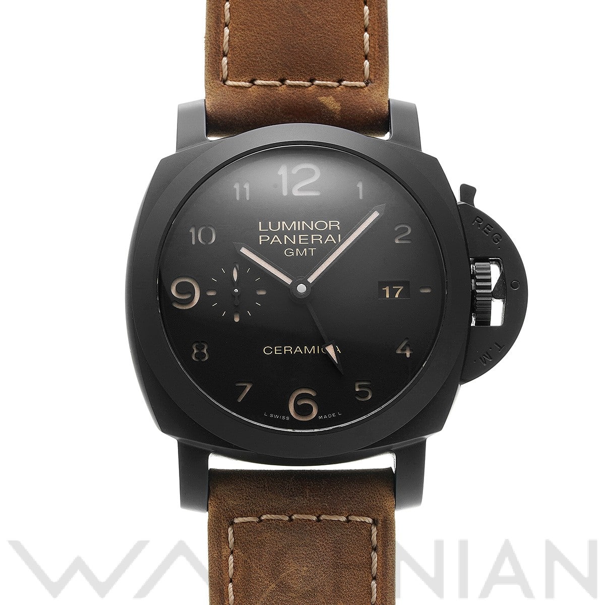 パネライ / PANERAI ルミノール 1950 3デイズ GMT オートマティック チェラミカ PAM00441 ブラック メンズ 時計 【中古】【wristwatch】