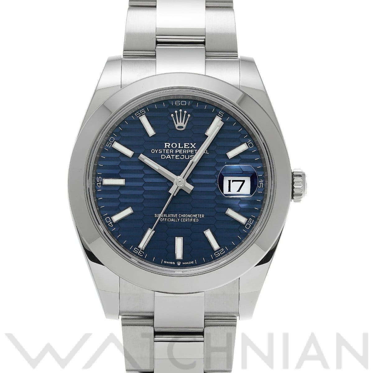 ロレックス / ROLEX デイトジャスト 41 126300 ブライトブルー フルーテッドモチーフ メンズ 時計 【中古】【wristwatch】