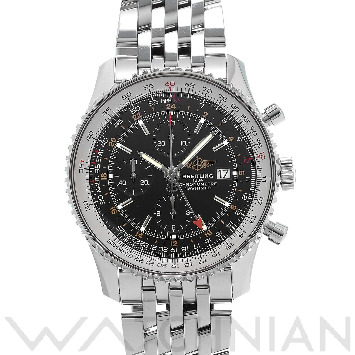 ブライトリング ナビタイマー ワールド A2432212/B726 ブラック メンズ 時計 【中古】【wristwatch】