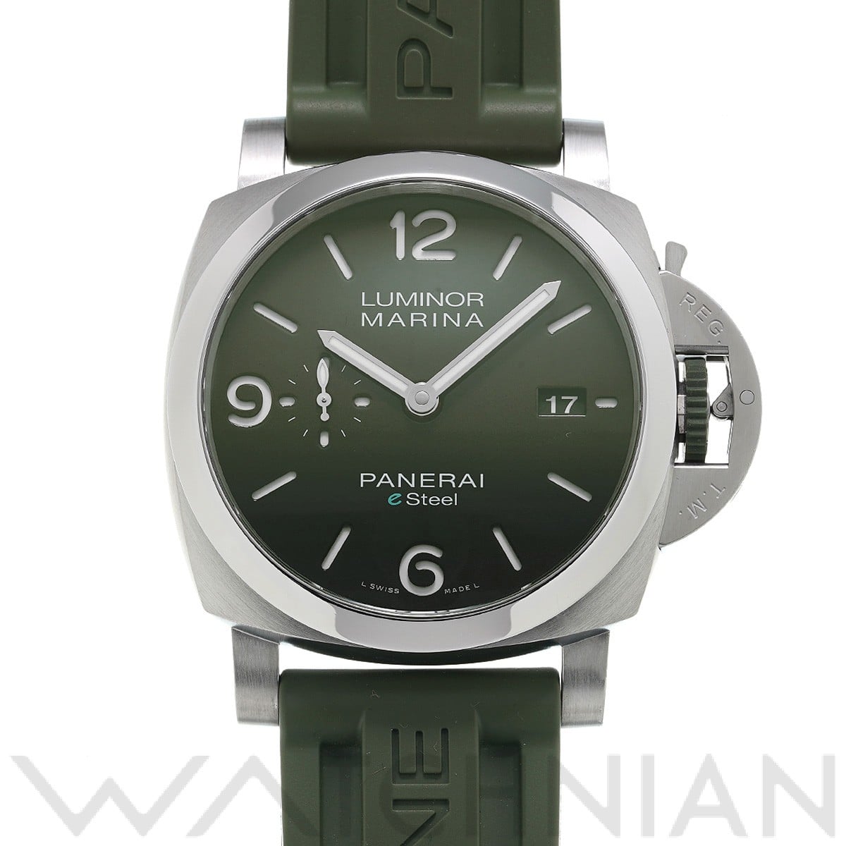 パネライ ルミノールマリーナ eスチール エメラルドグリーン PAM01356 グリーン メンズ 時計 【中古】【wristwatch】