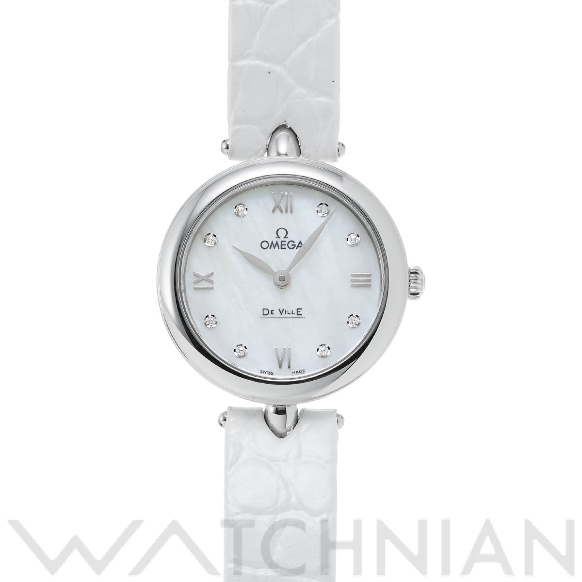 オメガ デ・ヴィル プレステージ クォーツ デュードロップ 424.13.27.60.55.001 ホワイトシェル/ダイヤモンド レディース 時計 【中古】【wristwatch】