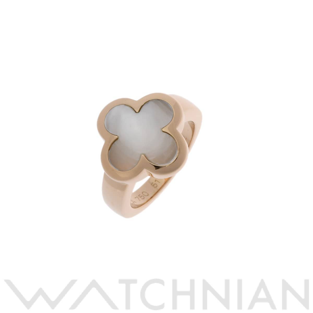 ヴァン クリーフ&アーペル ピュアアルハンブラ リング #51 ゴールド K18イエローゴールド YG/ホワイトシェル レディース ジュエリー 【中古】【jewelry】