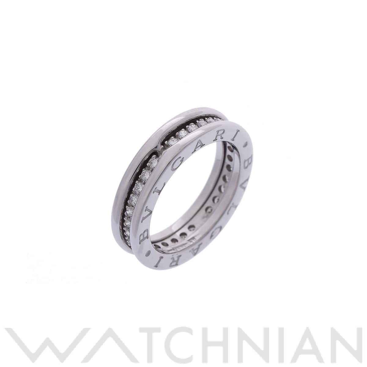 ブルガリ B-ZERO1ナローリング #50 フルダイヤ シルバー K18ホワイトゴールド WG レディース ジュエリー 【中古】【jewelry】