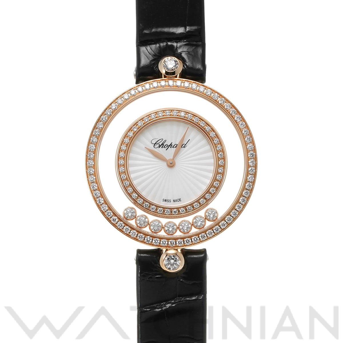 ショパール ハッピーダイヤモンド 209426-5201 ホワイトシェル/ダイヤモンド レディース 時計 【中古】【wristwatch】