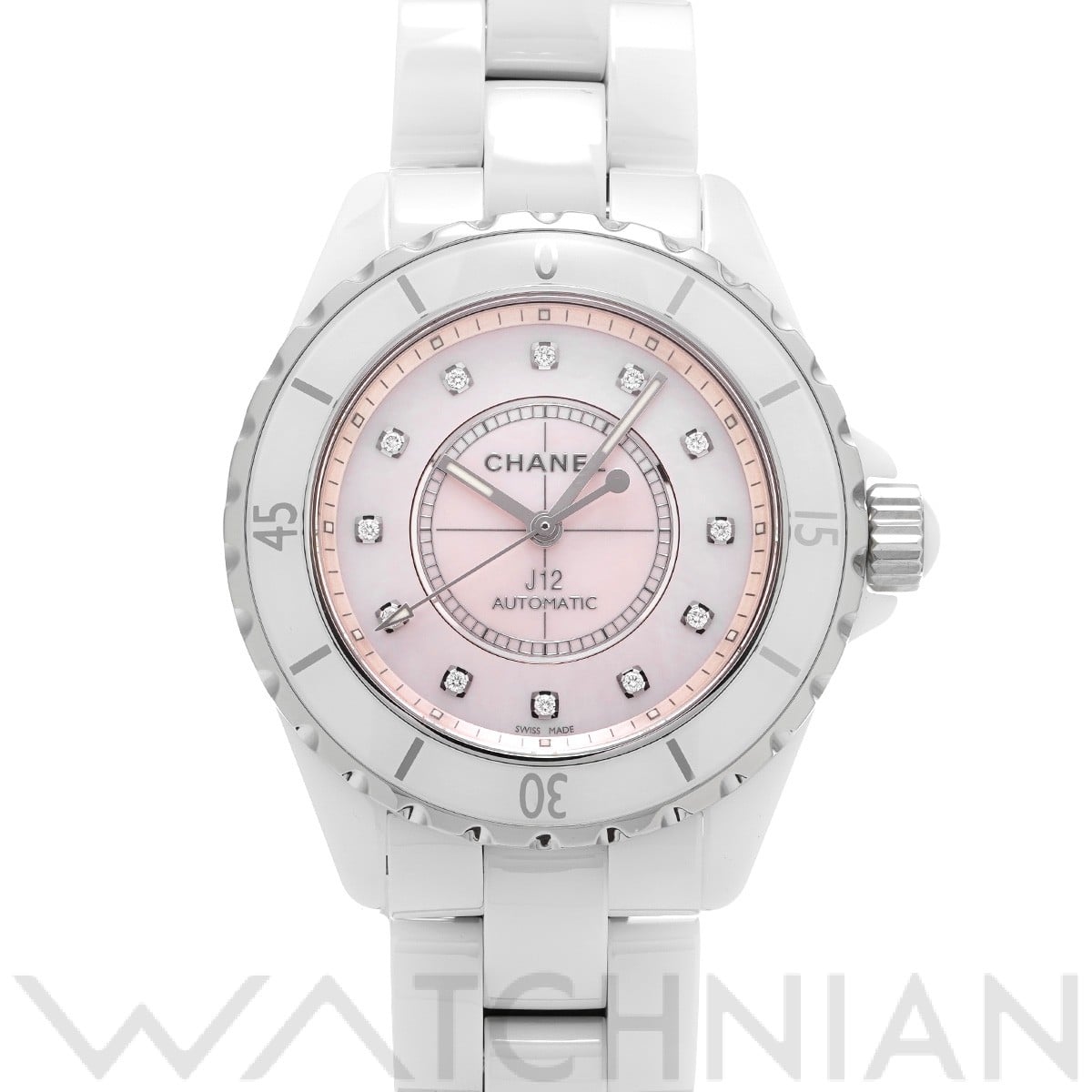 シャネル / CHANEL J12 38MM H5514 ピンクシェル/ダイヤモンド メンズ 時計 【中古】【wristwatch】