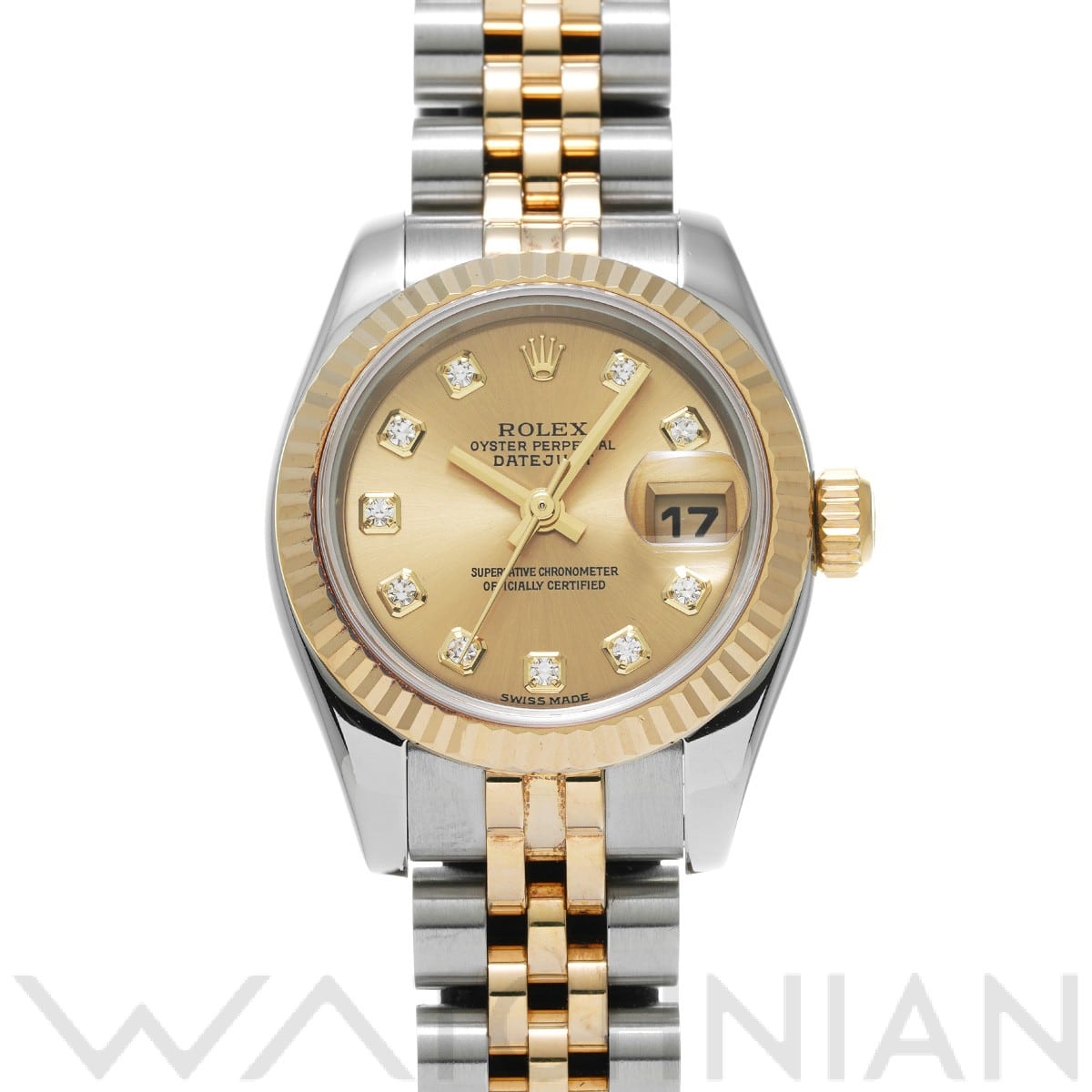 ロレックス デイトジャスト 179173G シャンパン/ダイヤモンド レディース 時計 【中古】【wristwatch】